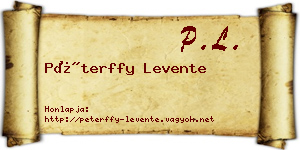 Péterffy Levente névjegykártya